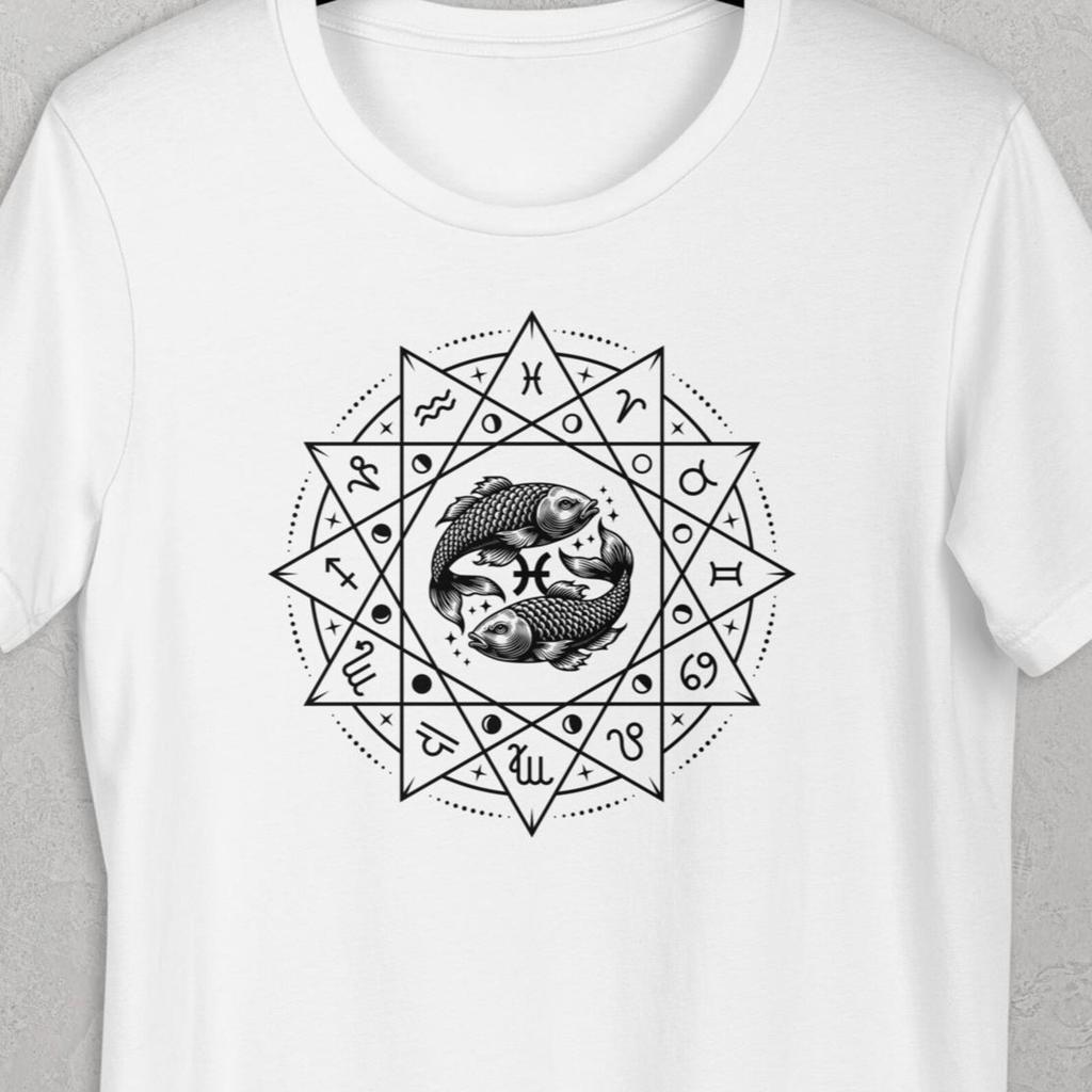 Pisces Zodiac t-shirt, Astrology Pisces shirt, Astrological sign Pisces Horoscope shirt, fish symbols t-shirt, Pisces birthday gift