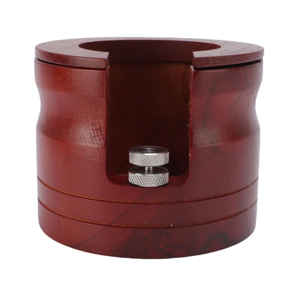 Solid Wood Portafilter Holder Non-Slip Base Height Adjustable Tamping Stand 51mm 54mm 58mm Compatible Round Bottomless Design