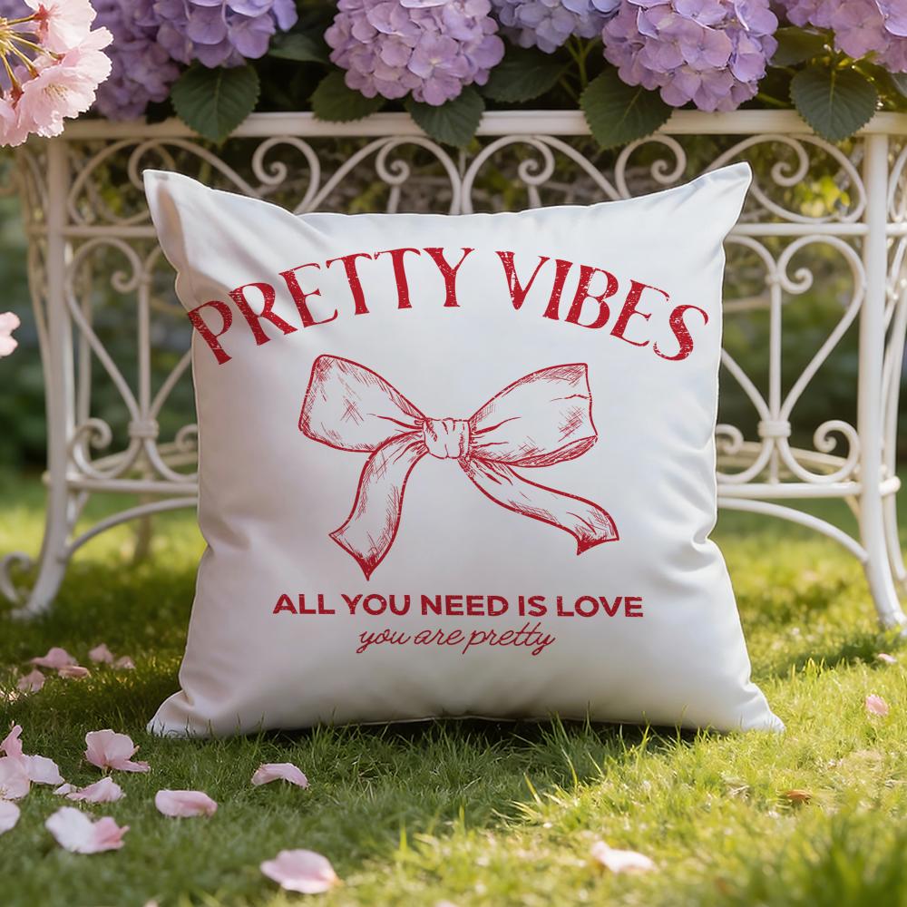 Korean T-Trendy Bow Cushion Cover Home & Car Dual-Scene Pillow Cover: Reversible for Premium Comfort