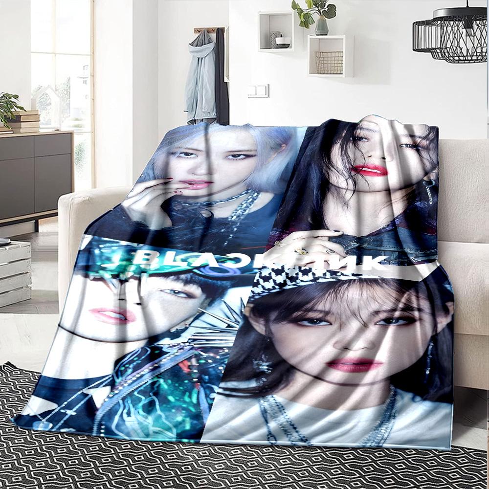 Blackpink Members Pink Theme Blanket Soft Warm Suitable for Sofa Couch Office Bed All Seasons Digital Print Perfect Gift for Relatives Y12