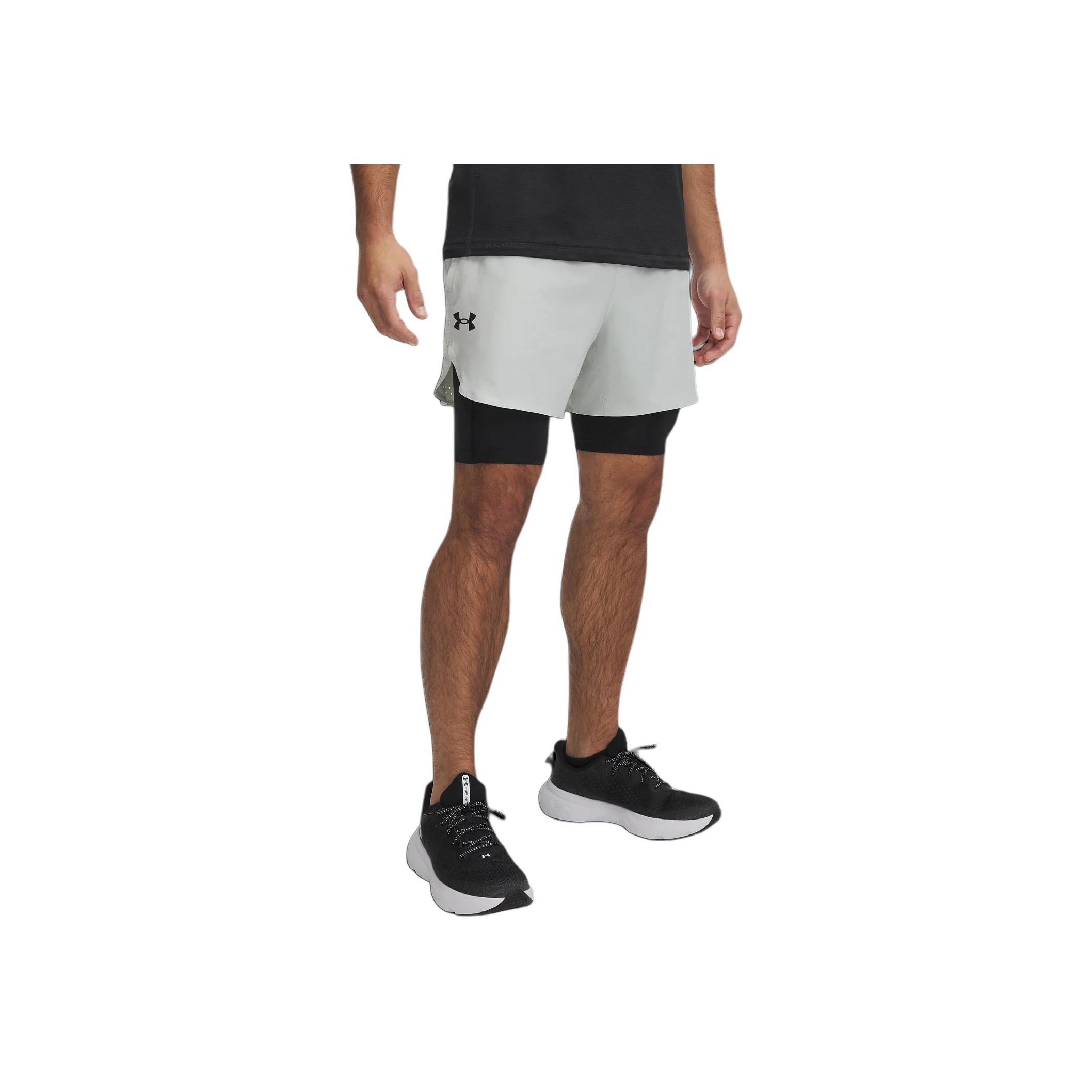 

Under Armour Peak Woven Two-In-One Comfortable Versatile Mid-Rise Sports Shorts Men Shorts Hydrogen-Green 1378604-377 L