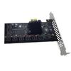 PCIE SATA Adapter Card 12 Port SATA 3 PCI Express X1 Expansion Card Riser Card