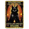 Spooky Cat Sanctuary Sign Rustic Decor Aluminum