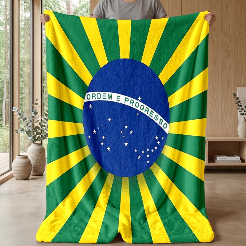 Brazil national football team Theme blanket Soft Flannel Blanket Plush Throw Blanket Cozy Sofa Bed Blanket for Home Decor