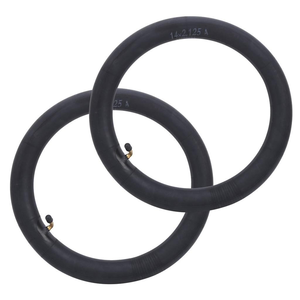 2Pcs Inner Tube Replacement Butyl Rubber Tyre W Bend Valve for Folding Bicycle Bike14x2.125in