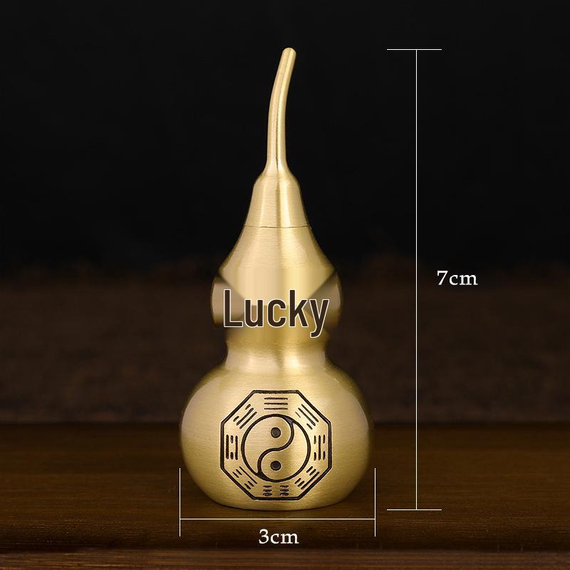 Large Brass Gourd Ornament for Office Desk or Living Room – Attract Wealth and Prosperity