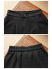 High-Waisted Women's Woolen Bootcut Shorts - Plus Size, Autumn/Winter, Loose Fit, Slimming, 200 Jin