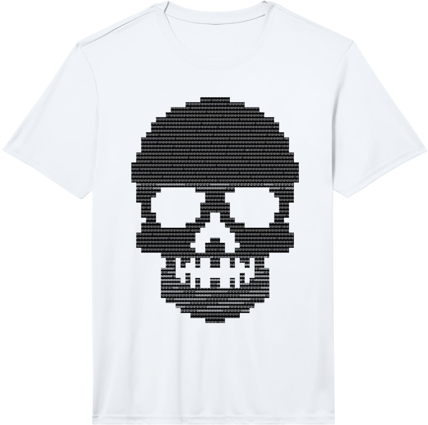Funny Binary Skull Themed Code Tech Gift for Geek Performance T-Shirt Unisex T-Shirt S