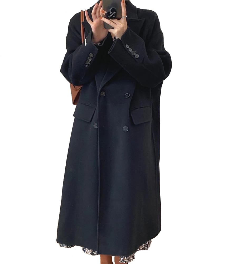 TASOGARA Chesterfield Long Plus Loose Perfect for Winter Outings Women's Coat, Length, Size, Figure-Flattering, Fit, Thick, Simple, Stylish, (JP,