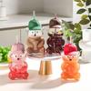 Gobelet d'apprentissage en forme d'ours avec couvercle à paille 600 ml Joli gobelet en verre pour café glacé, thé au lait, jus Lavable au lave-vaisselle Réutilisable Tasse froide pour la maison, le bureau, les voyages