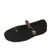Fashion Aphixta Metal Chain Dec Slip On Flats Soft Fleeces Shoe Shallow Furry Flat With Women Loafers  Slip On Warm Winter Casual Shoes