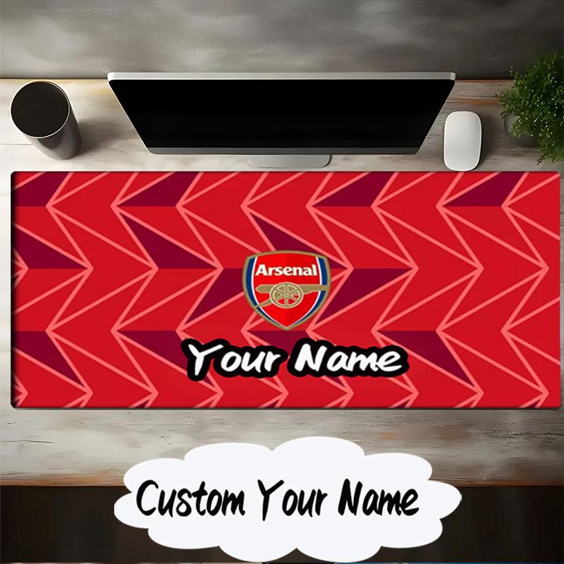 Benutzerdefinierter Name Mauspade Arsenal Fußball Club Wappen Mauspade, Gaming Mauspade, Tastaturpad, Schreibtischdekoration für Computer Notebook Fan Geburtstagsgeschenk