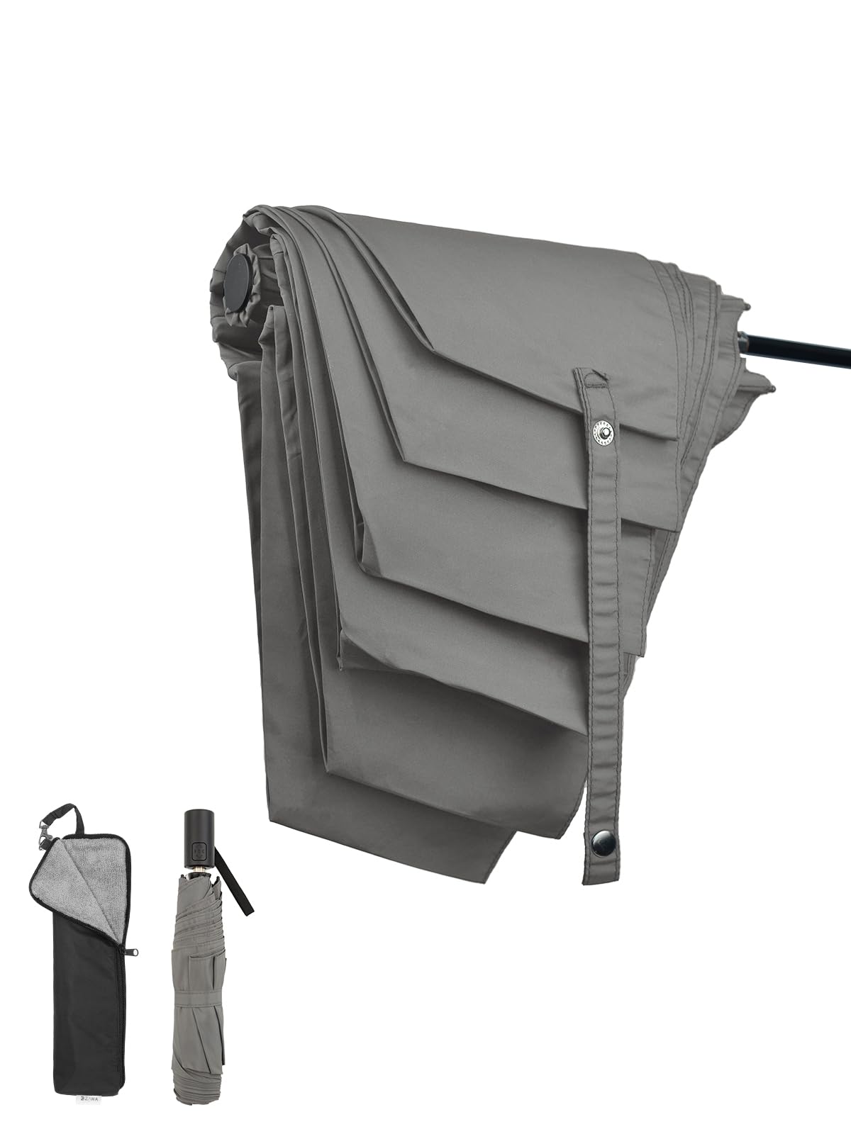 

KIZAWA Складной карбоновый автоматический уровень 5 Водонепроницаемый с чехлом-зонтиком, Формоустойчивый, Сверхлегкий карбоновый, 195 г, Открытие/закрытие одним касанием, Водоотталкивающий, серый