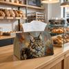 1pc of a Stylish Modern Tissue Box Cover Featuring a Maine Coon Cat Oil Painting. It'S Made from High-Quality, Durable, And Lightweight Materials, And
