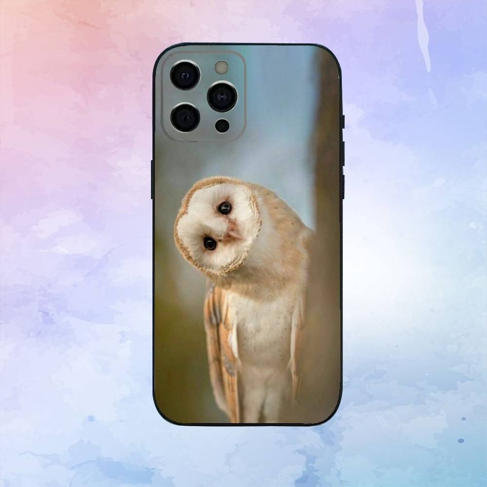 Cute Owl Phone Case  For iPhone17,16,15,14,13,12,11 Plus,Pro Max Soft Black Cover
