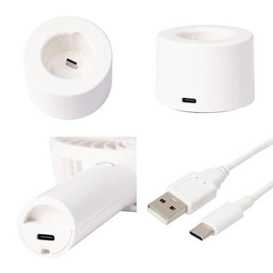 2026 Model Francfranc Fure Handy Fan White Portable 5 Speed Settings Rechargeable USB Charging Type-C Compatible Quiet