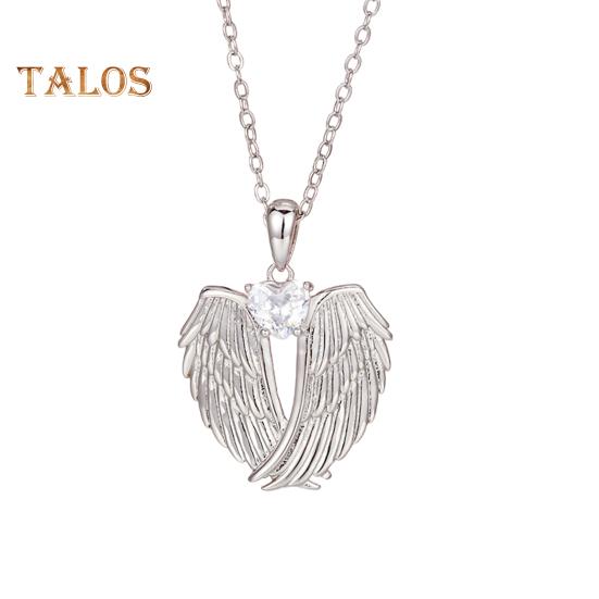 Angel Wings Necklace Rhinestone Hug Guardian Wings Pendant Necklace Zircon Birthstone Jewelry Gift for Her
