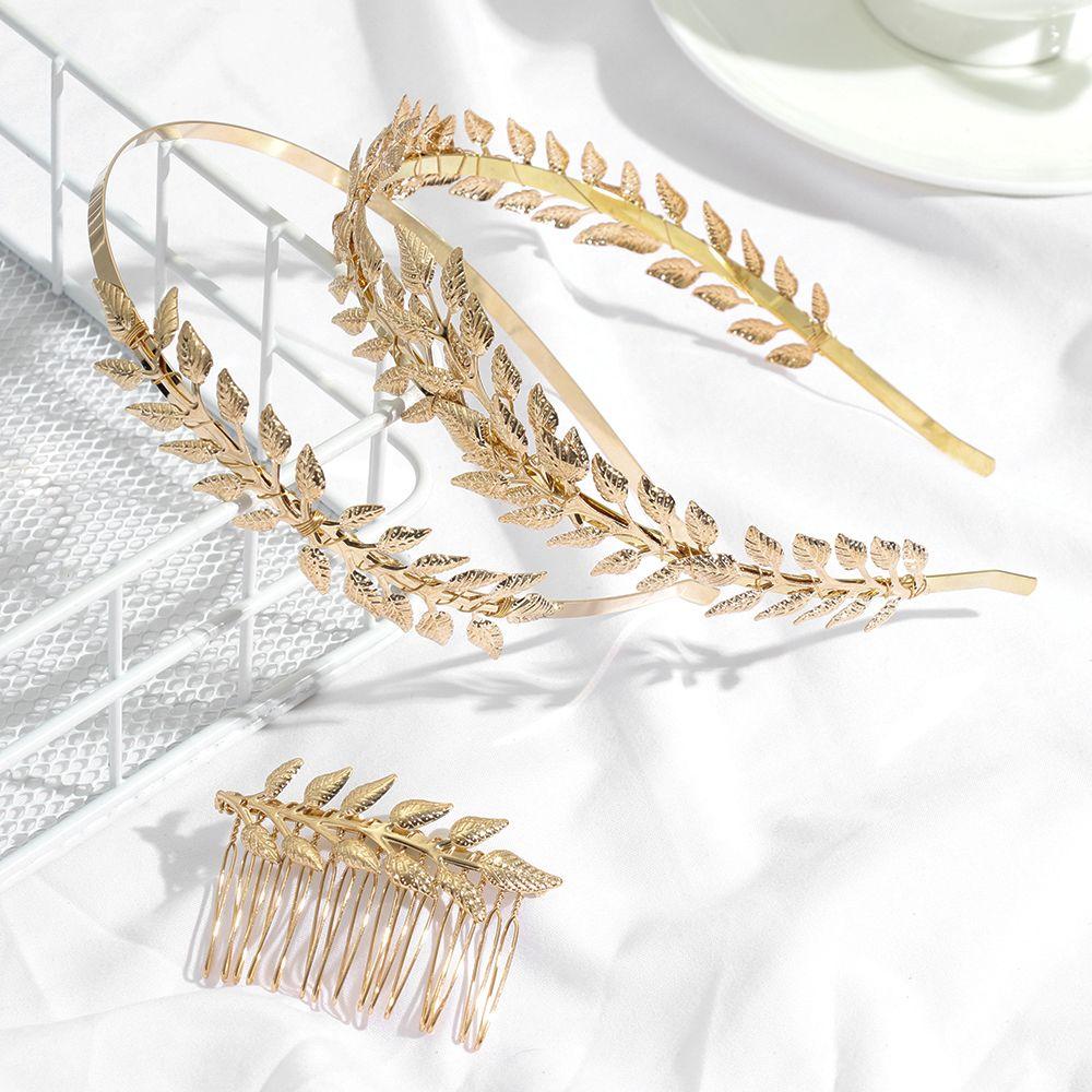 Headwear Bridesmaid Hair Combs Leaves Hair Bands Wedding Hair Crown Bride Headbands Metal Gold Leaf