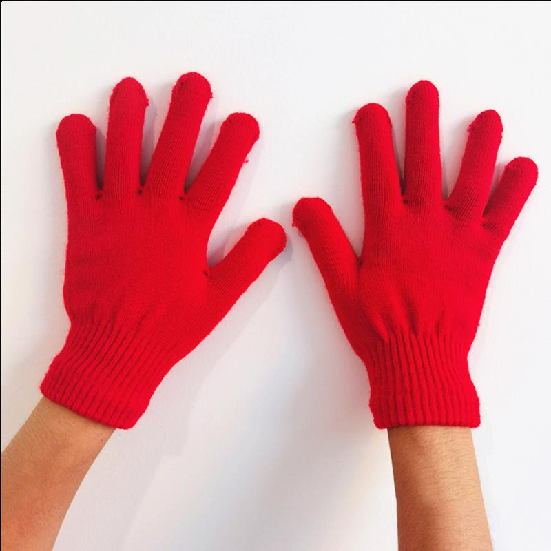 Winter Candy Color All-Match Warm Touch Screen Five-Finger Knitted Gloves Unisex