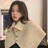 Knopf Schal Damen Herbst Winter Koreanischer Stil All-Match Warm Nackenschutz Oberbekleidung Schlitz Strickschal