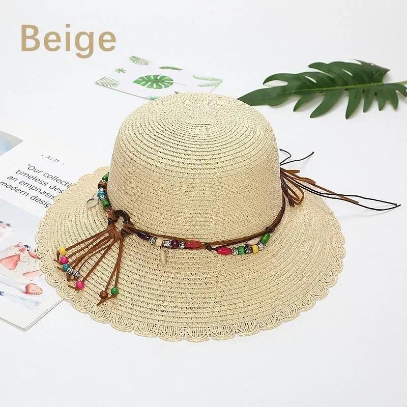 Women's Colorful Straw Knitted Bow Pendant Straw Hat Fashion Vacation Occasion Sun Hat Beach Sun Hat Travel Accessories Gifts