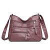 New washed leather women's bag shoulder bag soft leather large capacity women's messenger bag