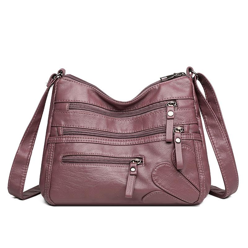 

Жіноча сумка через плече великої місткості, сумка для матері середнього віку, мамина сумка, м яка шкіряна двошарова сумка через плече