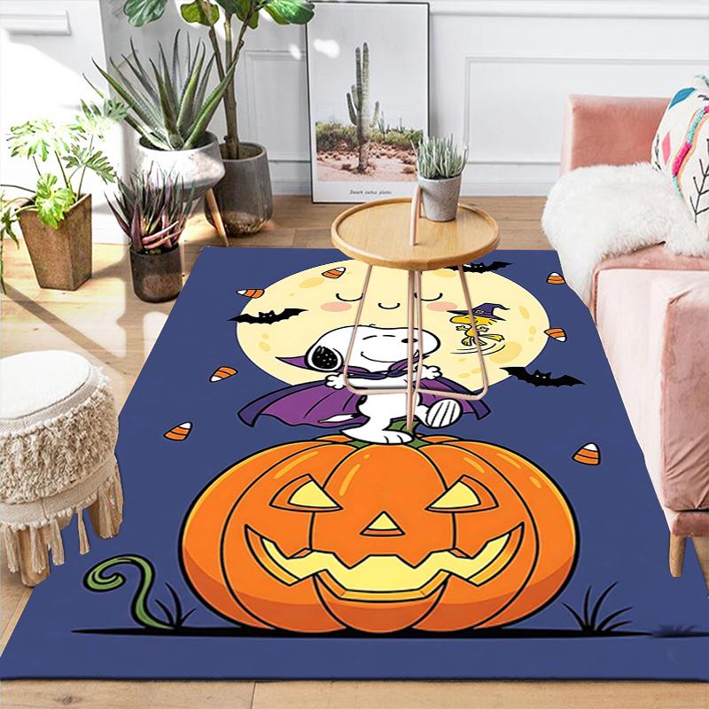 1Pc Snoopy Halloween Night Rug Office Carpet Indoor Outdoor Doormat Nonslip Soft And Comfortable Living Room Christmas Halloween Gift D918102