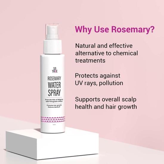 Sotrue Rosmarinwasser-Spray für Haarwachstum, Rosmarin-Haarspray, Hilft Haarausfall zu reduzieren, Stärkt das Haar, Geeignet für alle Haartypen 100ml