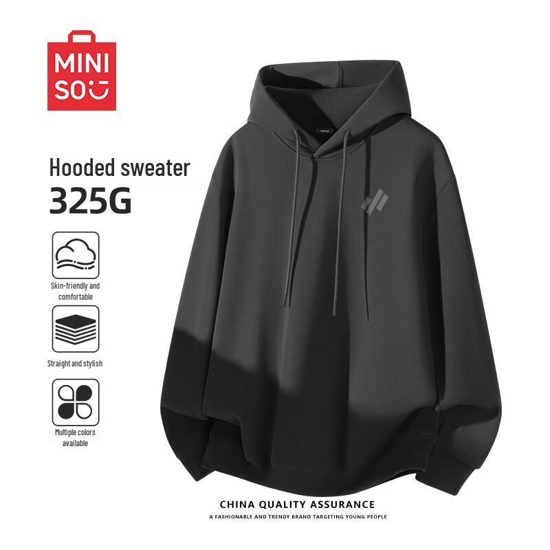 MINISO Men's Heavyweight Oversized Hooded Pullover Hoodie
