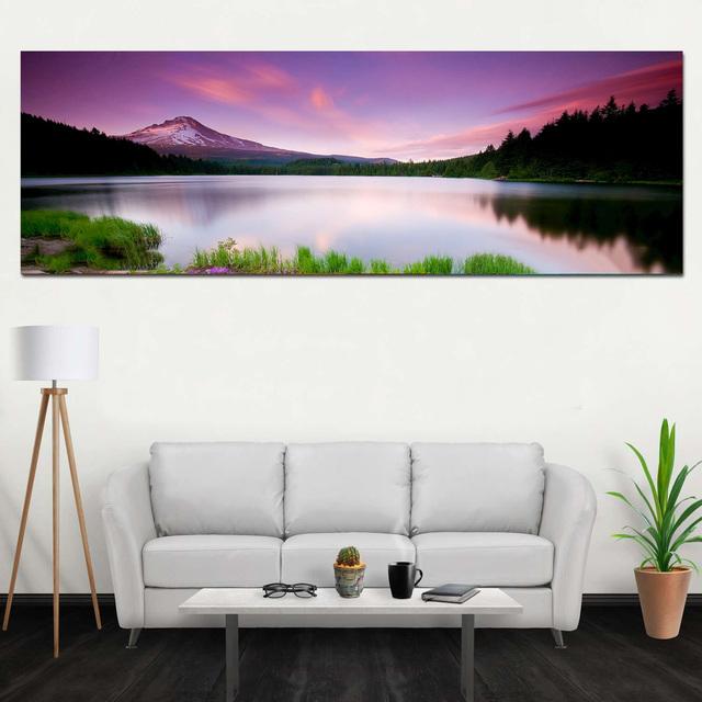 Krajina Pláž Jezero Hora Obraz na plátně Severská příroda Plakáty a obrazy Nástěnné umění Obývací pokoj Home Decor Bez rámu Bez rámu
