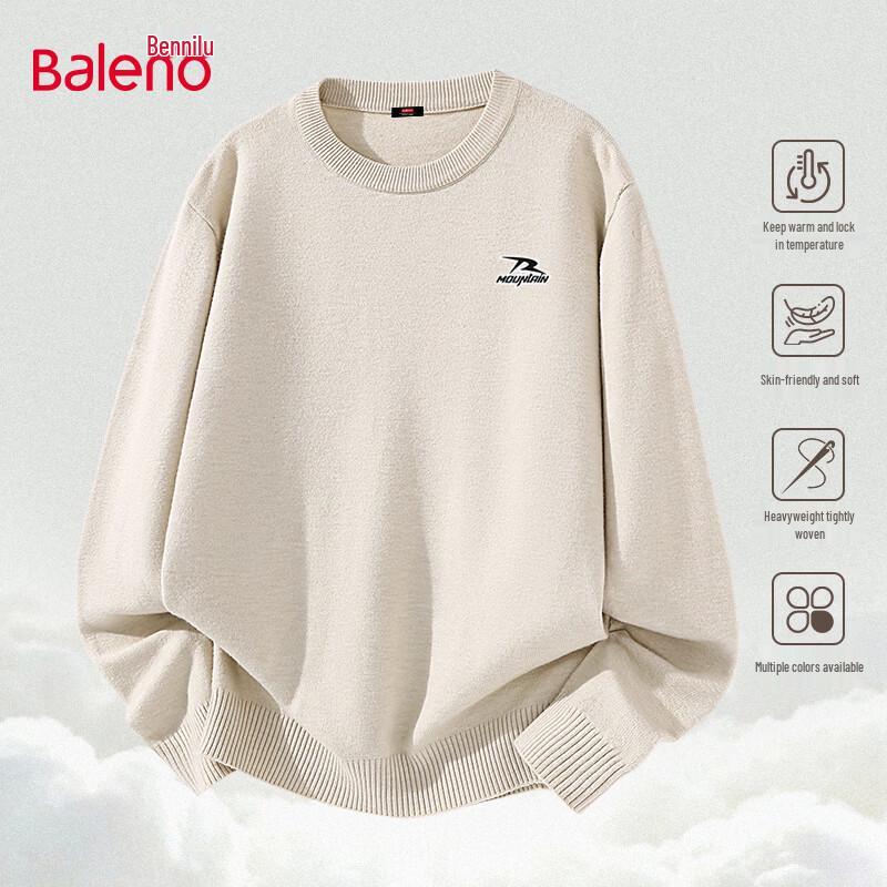 Baleno Men's Heavyweight Round Neck Pullover Sweater