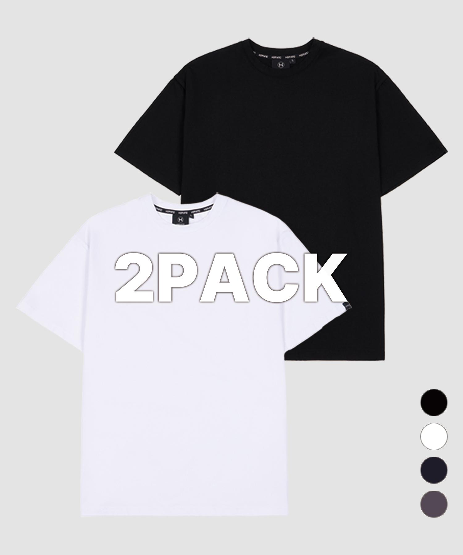 Ervino [2Pack] Stretch Muscle Fit Short Sleeve Tee White/L