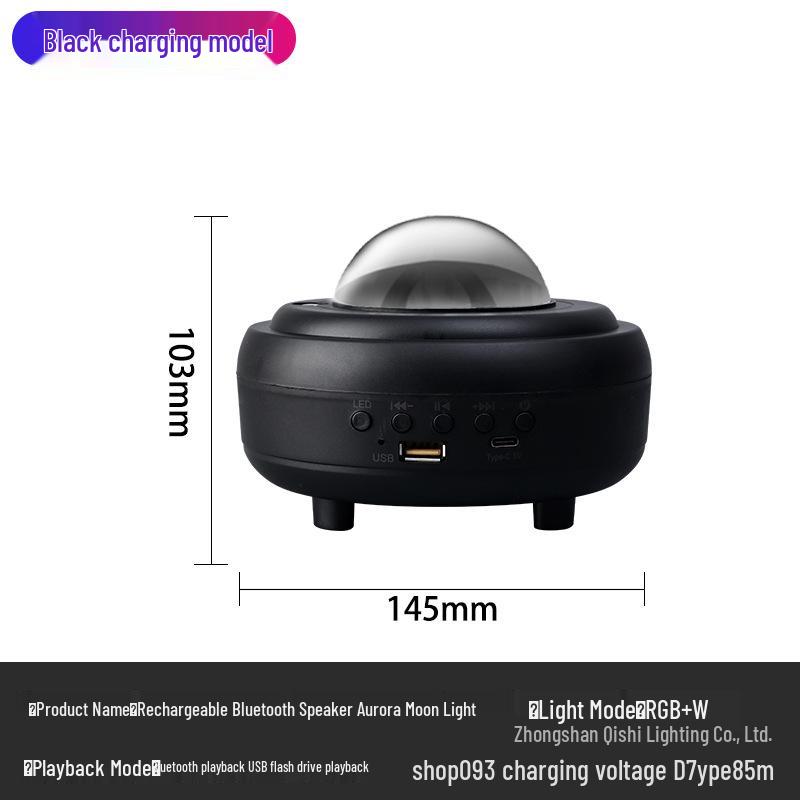 Moon Bluetooth Speaker with Laser Night Light - Rechargeable Model, Perfect Kid's Gift for Creating an Enchanting Atmosphere