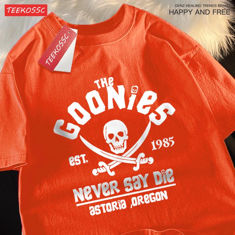 

Футболки The Goonies Never Say Die Мужские Женские Удобная Футболка с Круглым Вырезом Дышащие Хлопковые Футболки Уличная Свободная Парная Одежда 4XL