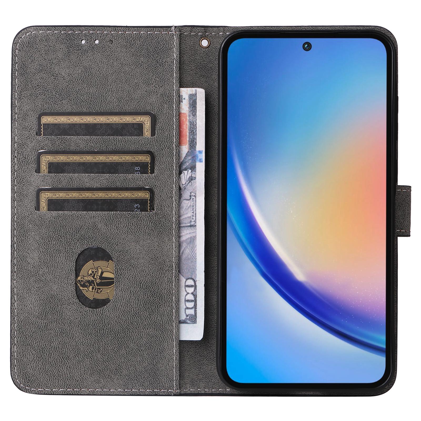 

For Samsung Galaxy A35 5G Leather Wallet Case RFID Blocking Phone Cover Brown