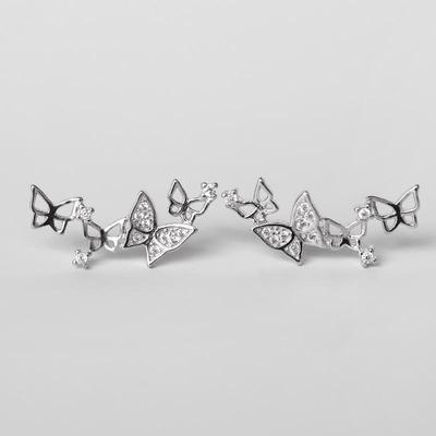 Orecchini a Farfalla con Diamanti in Argento Sterling 925 per Donna - Gioielli Semplici, alla Moda in Stile Coreano