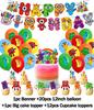 Cartoon Blocked Number Theme Birthday Party Decoration Building Background Plate Cup Balloon Backdrop Photography Prop Kid Gifts