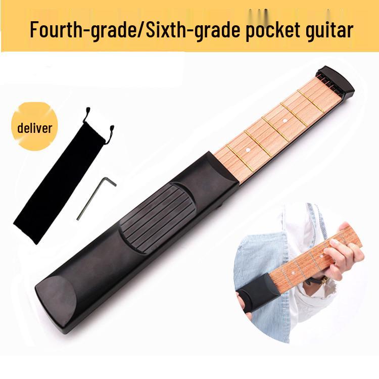 Portable Six-String Pocket Guitar: Finger Trainer for Chord and Scale Practice