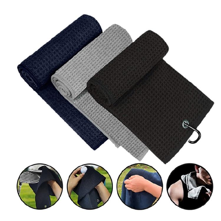 Golfs Towels Microfiber Golfs Towels Absorbent Golfs Towel with Carabiner Clip for Golfs Bag Fitness Sport Outdoor Yoga
