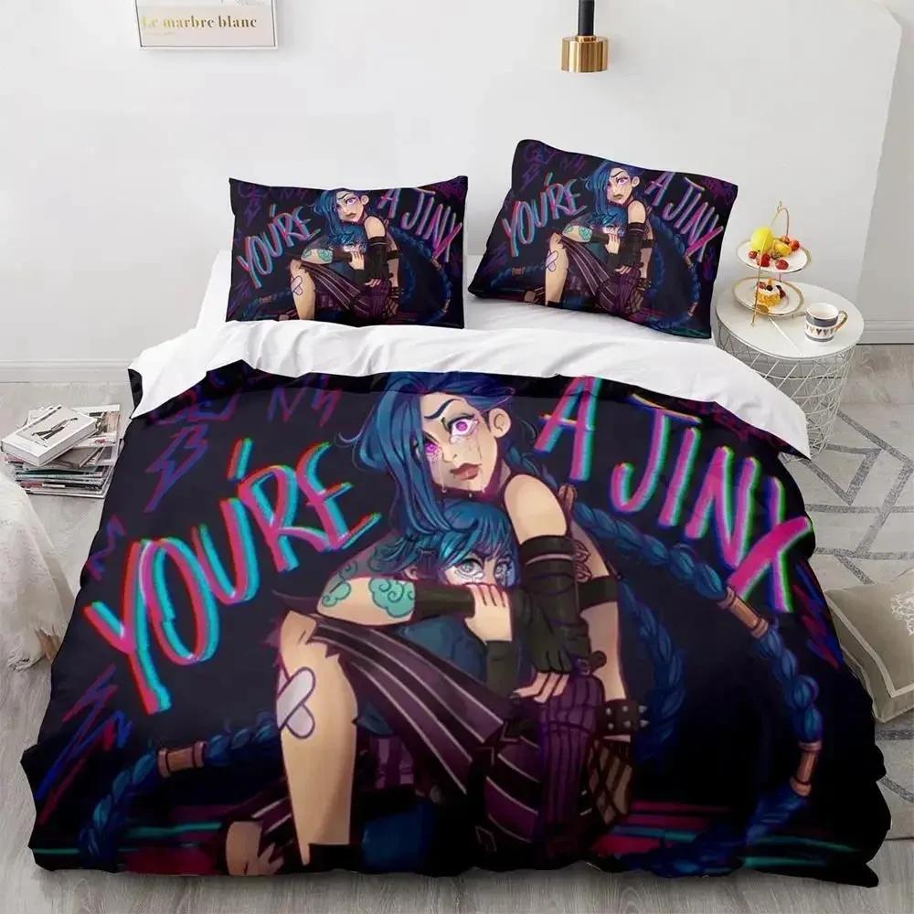 Rømning Lol Jinx Sengetøy Sett Enkelt Twin Full Queen King Size Sengesett Voksen Barn Soverom Dynetrekk Sett ropa de cama matrimonio