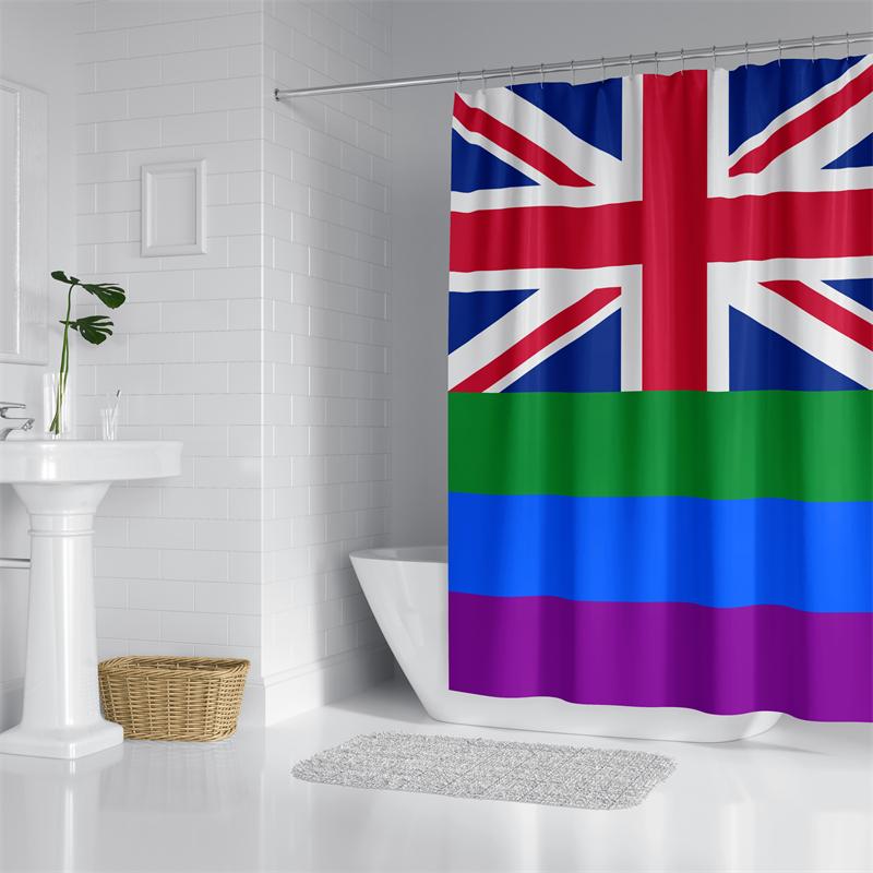 

Aertemisi United Kingdom Uk Lgbt Rainbow Pride Shower Curtain Set With Grommets And Hooks For Bathroom Decor W60H190(CM)-1 Pcs
