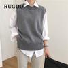 New Women Sweater Oversizes Vest O-neck Sleeveless Pullover Knitted Vest Office Lady Temperament Casual Chic Vest Coat  Winter