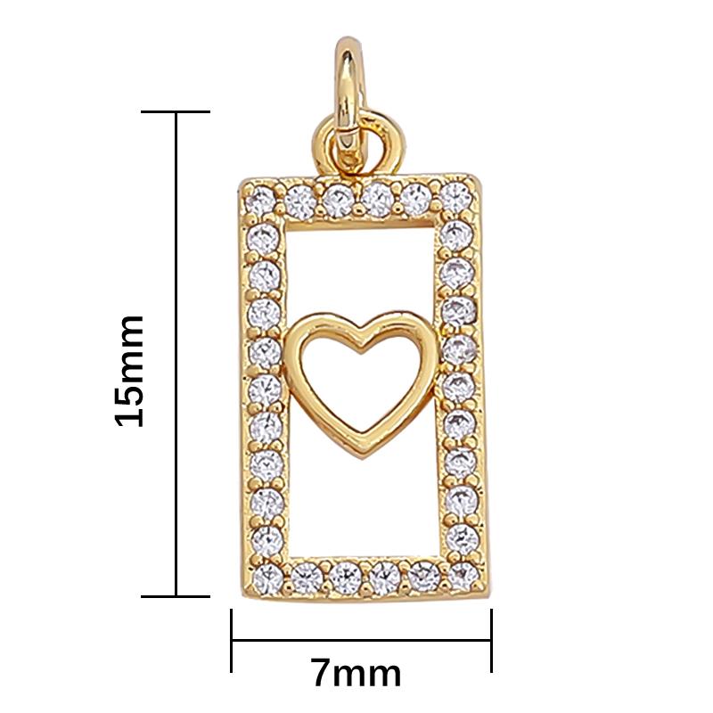 1Pcs Various Style Metal Zircon Pendants For Making DIY Bracelet Necklace Earring Key Chain