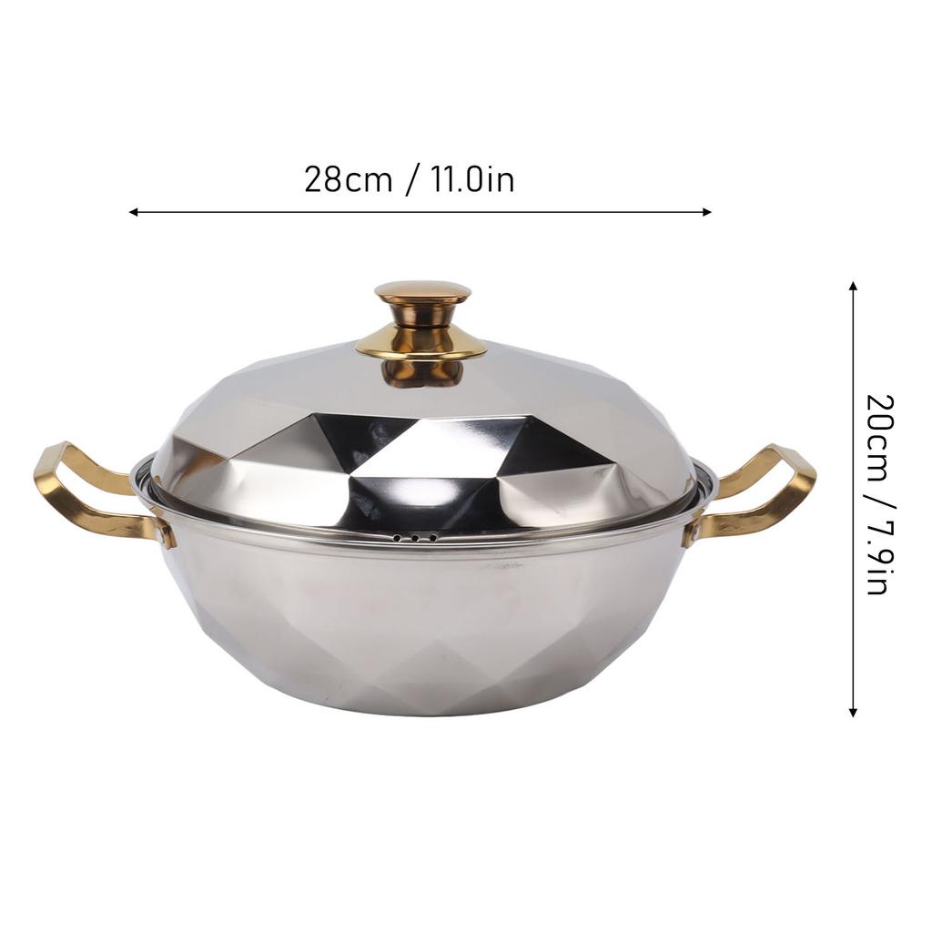 Garnek do gotowania na parze 28x20cm, Wielofunkcyjny garnek do gotowania na parze ze stali nierdzewnej z dwuwarstwową wkładką do gotowania na parze, do kuchenki indukcyjnej, gadżety kuchenne
