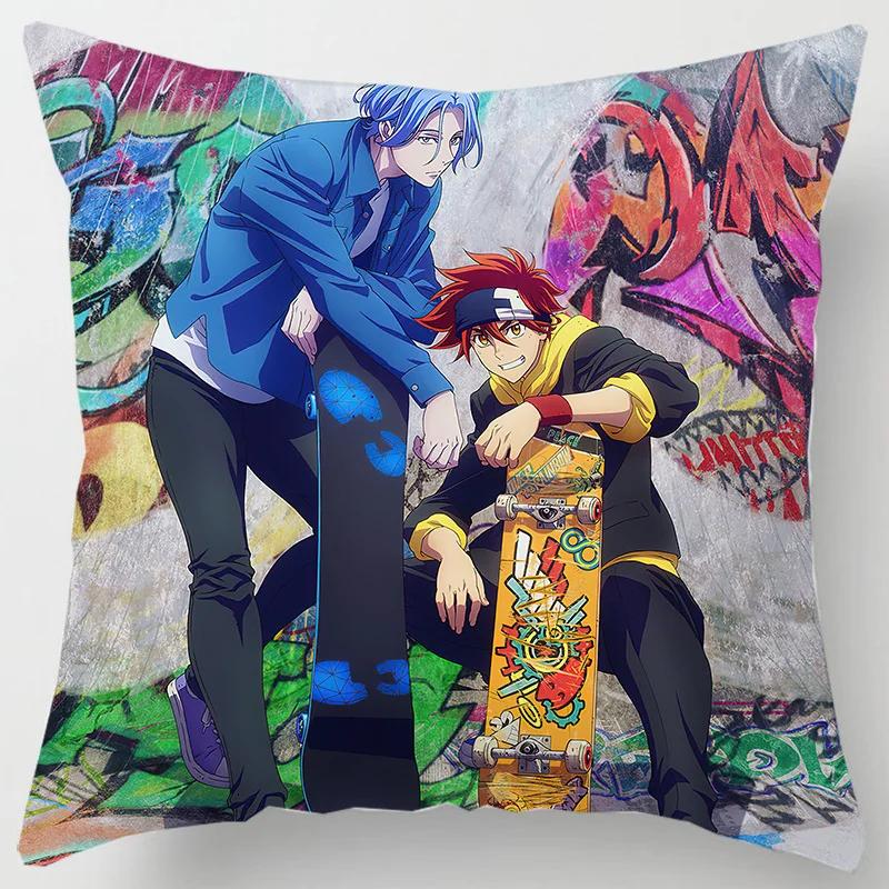 

Аниме SK8 the Infinity Реки Киян Мия Ланга Наволочка Мультяшные SK8 Наволочки Декор для дома Диван Автомобиль Подушки для поясницы Чехлы 16x16Inch