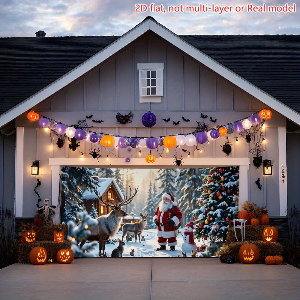 2D flat printing party banner, 1 piece per pack, Santa Claus, reindeer, snowman, Christmas tree scenezyc