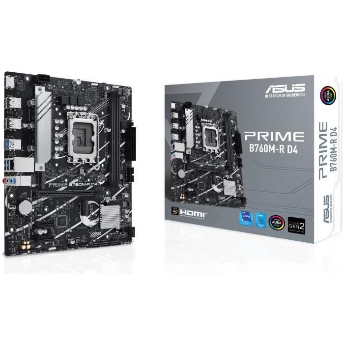 Carte mère - ASUS - PRIME B760M-R D4 - Intel B760 LGA 1700 micro ATX