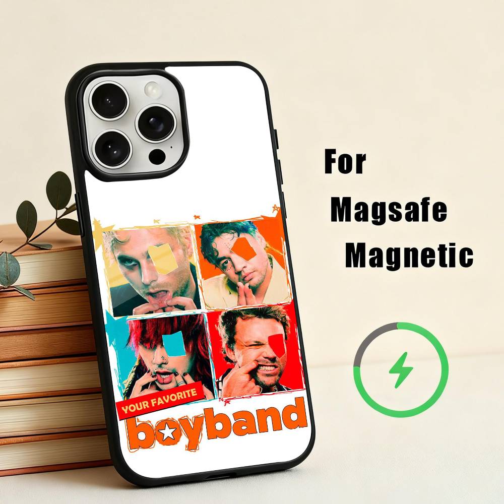 P-Popular Rock B-Band 5-5SOS Phone Case For iPhone 17,16,15,14,13,12,Plus,Pro,Max for Magsafe Magnetic Wireless Charging