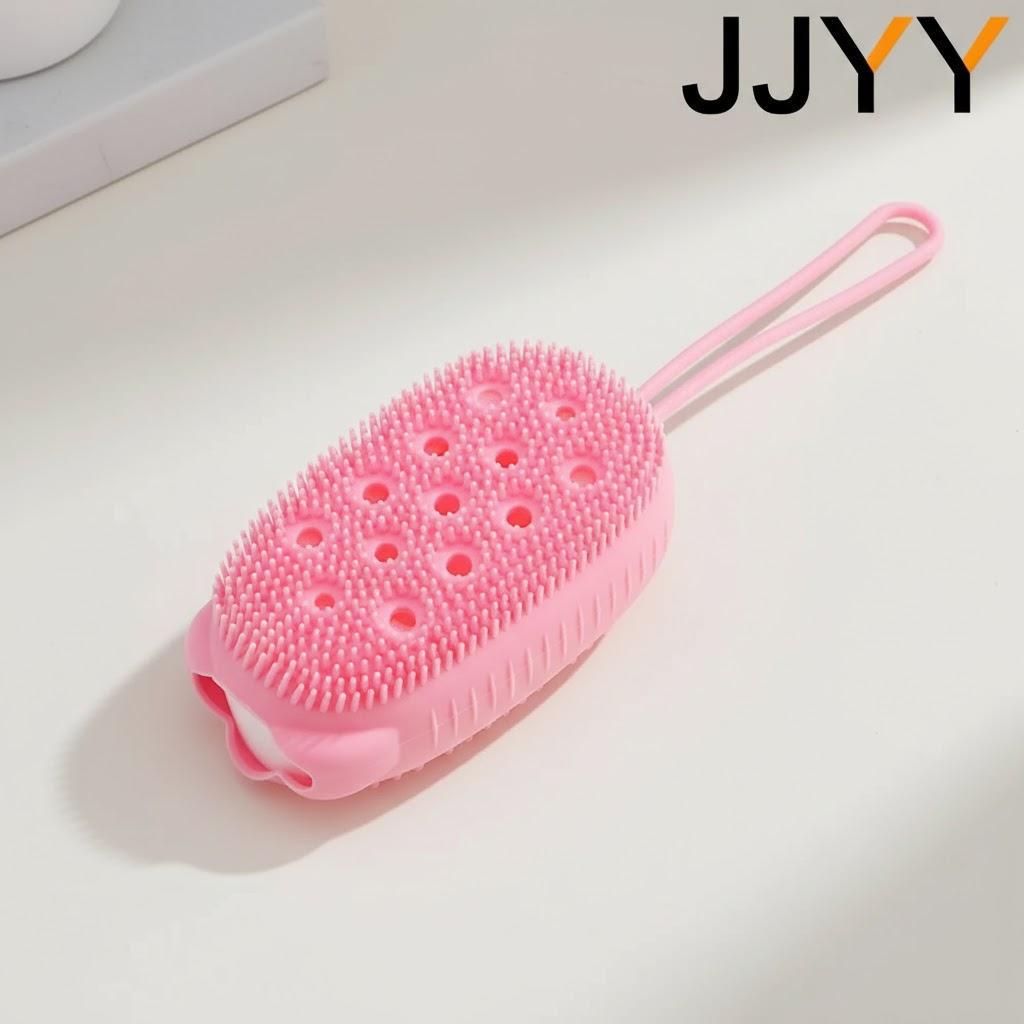 

Long Handle Silicone Body Scrubber Exfoliating Brush for Shower Dead Skin Remover Cleansing Massager Bath Brush Accessories рожевий